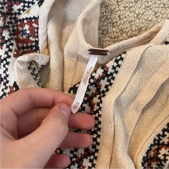 Free People Running Wild Wrap Dress Embroidered Bohemian Extra Small - Picture 5 of 5